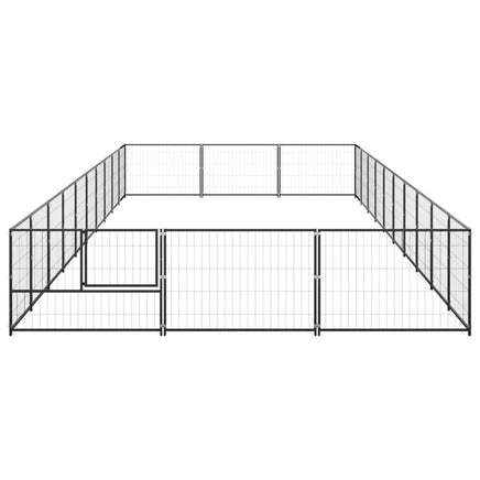 Dog Kennel Black 30 m² Steel