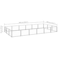Dog Kennel Silver 18 m² Steel