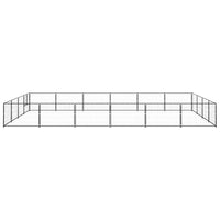 Dog Kennel Black 24 m² Steel