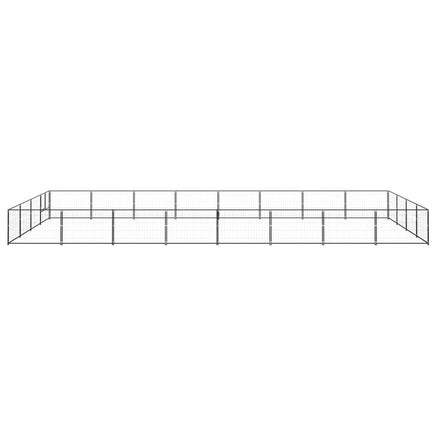 Dog Kennel Black 32 m² Steel
