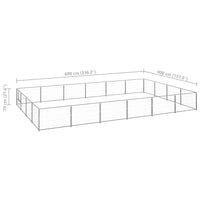 Dog Kennel Silver 24 m² Steel