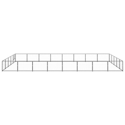 Dog Kennel Black 40 m² Steel
