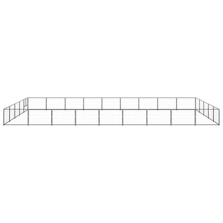 Dog Kennel Black 45 m² Steel