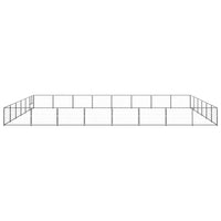 Dog Kennel Black 48 m² Steel