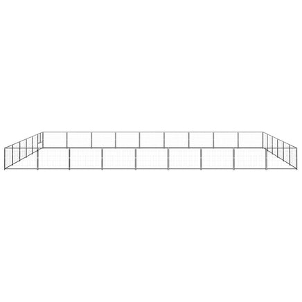 Dog Kennel Black 54 m² Steel