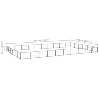 Dog Kennel Black 60 m² Steel