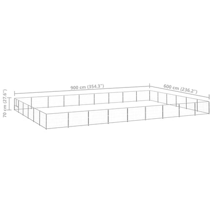 Dog Kennel Silver 54 m² Steel