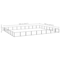 Dog Kennel Black 63 m² Steel