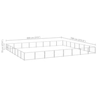 Dog Kennel Silver 56 m² Steel