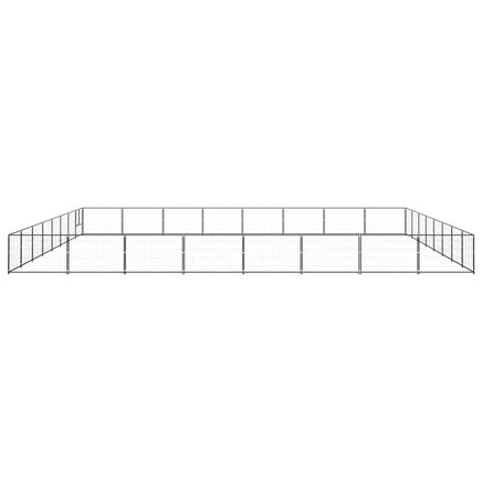 Dog Kennel Black 64 m² Steel