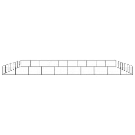 Dog Kennel Black 80 m² Steel