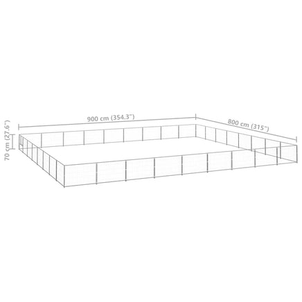 Dog Kennel Silver 72 m² Steel
