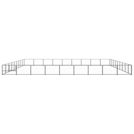 Dog Kennel Black 81 m² Steel