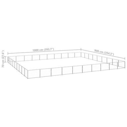 Dog Kennel Silver 90 m² Steel