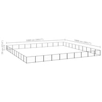 Dog Kennel Black 100 m² Steel
