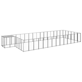 Dog Kennel Black 26.62 m² Steel