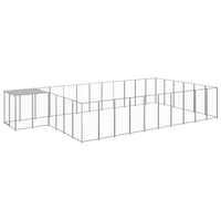 Dog Kennel Silver 19.36 m² Steel