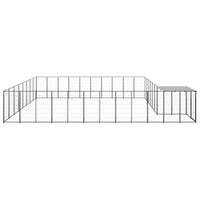 Dog Kennel Black 25.41 m² Steel