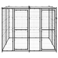 Outdoor Dog Kennel Steel with Roof 4.84 m²