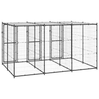Outdoor Dog Kennel Steel with Roof 7.26 m²