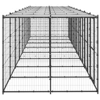 Outdoor Dog Kennel Steel with Roof 19.36 m²