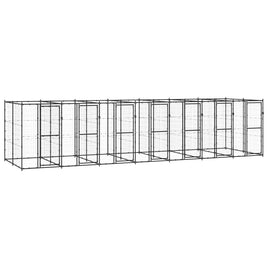 Outdoor Dog Kennel Steel 16.94 m²