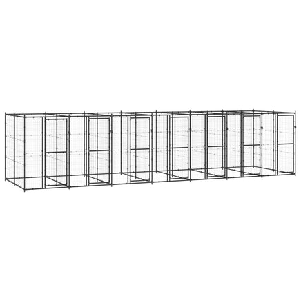 Outdoor Dog Kennel Steel 16.94 m²