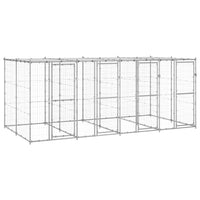 Outdoor Dog Kennel Galvanised Steel with Roof 9.68 m²