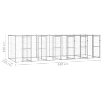 Outdoor Dog Kennel Galvanised Steel with Roof 14.52 m²