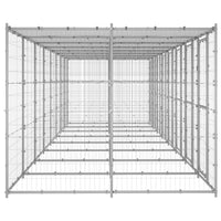 Outdoor Dog Kennel Galvanised Steel with Roof 19.36 m²