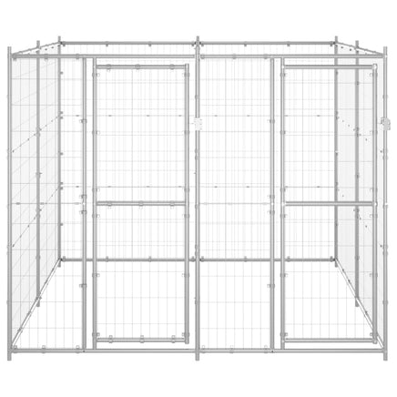 Outdoor Dog Kennel Galvanised Steel 4.84 m²