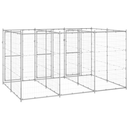 Outdoor Dog Kennel Galvanised Steel 7.26 m²