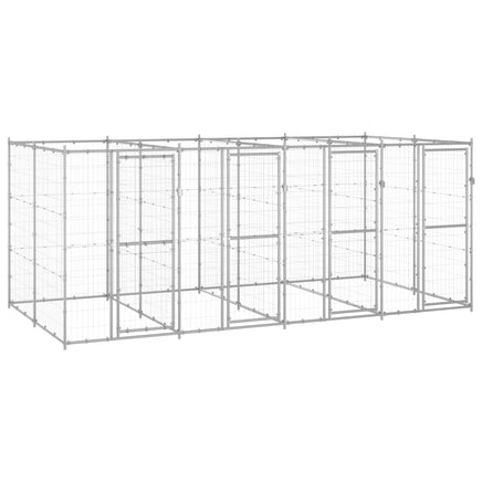 Outdoor Dog Kennel Galvanised Steel 9.68 m²
