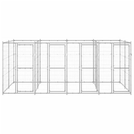 Outdoor Dog Kennel Galvanised Steel 9.68 m²
