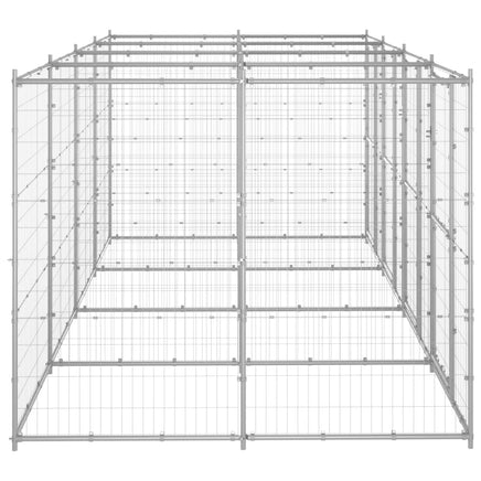 Outdoor Dog Kennel Galvanised Steel 9.68 m²