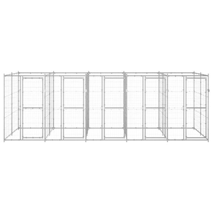 Outdoor Dog Kennel Galvanised Steel 12.1 m²