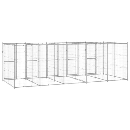 Outdoor Dog Kennel Galvanised Steel 12.1 m²
