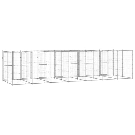 Outdoor Dog Kennel Galvanised Steel 16.94 m²