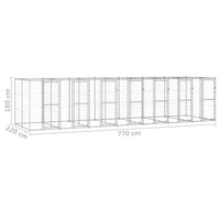 Outdoor Dog Kennel Galvanised Steel 16.94 m²