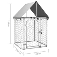 Outdoor Dog Kennel with Roof 100x100x150 cm