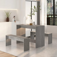 3 Piece Dining Set Grey Sonoma Engineered Wood