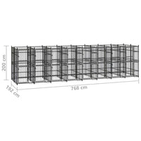 Outdoor Dog Kennel Steel 14.75 m²