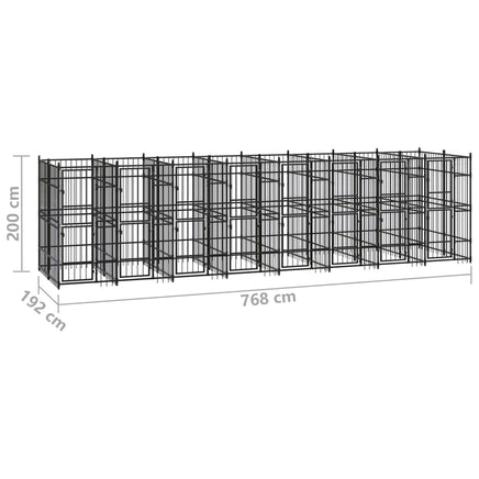 Outdoor Dog Kennel Steel 14.75 m²