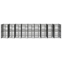 Outdoor Dog Kennel Steel 16.59 m²