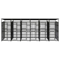 Outdoor Dog Kennel with Roof Steel 11.06 m²
