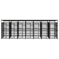 Outdoor Dog Kennel with Roof Steel 12.9 m²