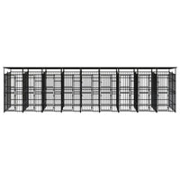 Outdoor Dog Kennel with Roof Steel 16.59 m²