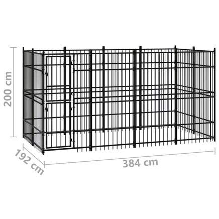 Outdoor Dog Kennel Steel 7.37 m²