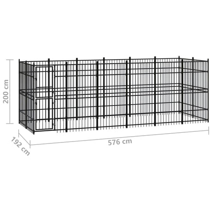 Outdoor Dog Kennel Steel 11.06 m²