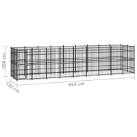 Outdoor Dog Kennel Steel 16.59 m²